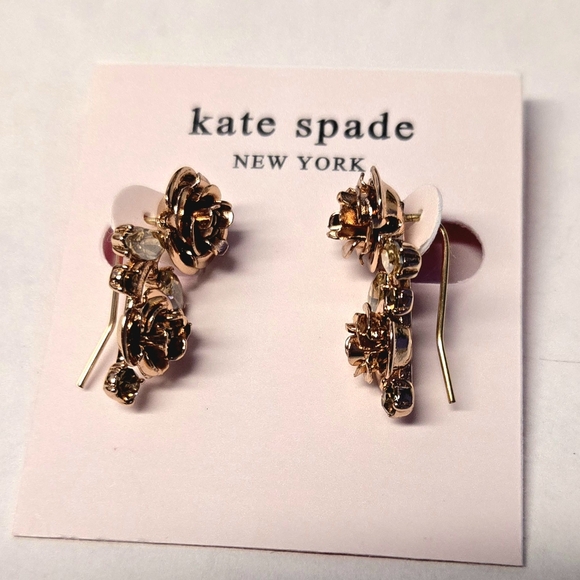 SOLD. Kate Spade Garden Garland Rose Gold Earrings - Picture 9 of 9